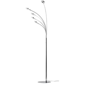 KHG LED-Bogenleuchte 5-flammig chrom - silber - Materialmix - 29 cm - 200 cm - cm 20,0 | Möbel Kraft