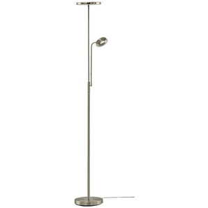 KHG LED-Deckenfluter, 2-flammig, Nickel-matt - silber - Materialmix - 180 cm - [26.0] | Möbel Kraft