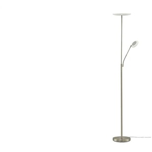 KHG LED-Deckenfluter 2-flammig Nickel-matt - silber - Materialmix - 180 cm - 26.0 | Möbel Kraft