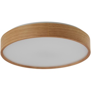 KHG LED-Deckenleuchte  1-flammig  Eichenholz   ¦ holzfarben ¦ Maße (cm): H: 8  Ø: 40