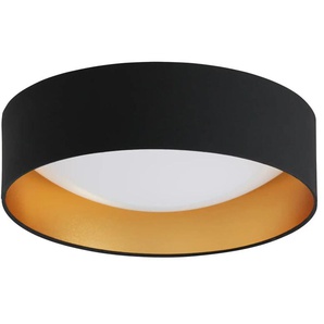 KHG LED-Deckenleuchte  1-flammig  schwarz/goldfarben   ¦ schwarz ¦ Maße (cm): H: 11  Ø: 40