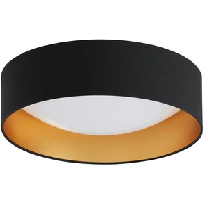 KHG LED-Deckenleuchte  1-flammig  schwarz/goldfarben   ¦ schwarz ¦ Maße (cm): H: 11  Ø: 40