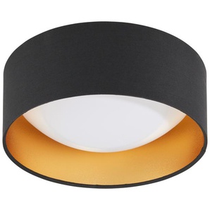 KHG LED-Deckenleuchte  1-flammig  schwarz/goldfarben   ¦ schwarz ¦ Maße (cm): H: 11  Ø: 32
