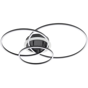 KHG LED-Deckenleuchte  3 Ringe  schwarz   ¦ schwarz ¦ Maße (cm): B: 66 H: 11 T: 55.0