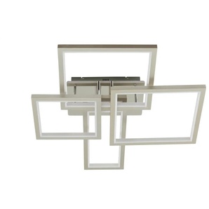 KHG LED-Deckenleuchte  4-flammig  chrom  ´eckig´   ¦ silber ¦ Maße (cm): B: 95 H: 16 T: 75.0