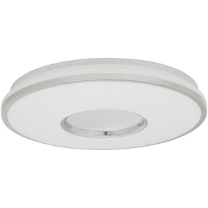 KHG LED-Deckenleuchte, chrom mit Fernbedienung ¦ silber ¦ Metall, Kunststoff ¦ Maße (cm): H: 8,5  Ø: 49