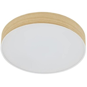 KHG LED-Deckenleuchte Holzoptik/weiß ¦ holzfarben ¦ Maße (cm): H: 6,5 Ø: 35