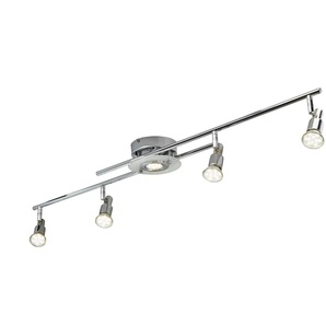 KHG LED- Deckenspot 5- flammig chrom - silber - Materialmix - 106 cm - 12,3 cm - cm 14,0 | Möbel Kraft