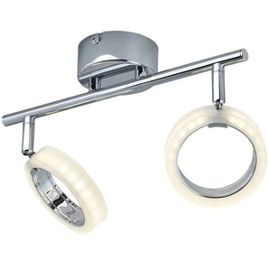 KHG LED-Deckenstrahler 2-flammig Acrylringe - silber - Materialmix - 30 cm - 9,5 cm - cm 11,0 | Möbel Kraft