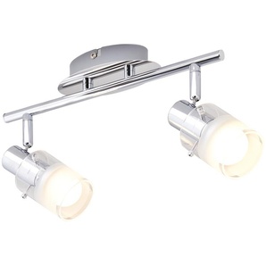 KHG LED-Deckenstrahler  2-flammig Glas teilsatiniert   ¦ Maße (cm): B: 30,5 H: 15 T: 13.5