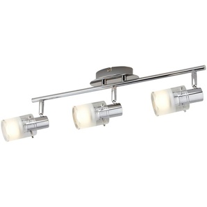 KHG LED- Deckenstrahler, 3-flammig mit Glas ¦ silber ¦ Maße (cm): B: 50 H: 15 T: 13,5