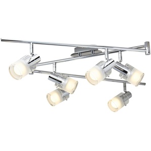 KHG LED- Deckenstrahler  6-flammig  chrom   ¦ silber ¦ Maße (cm): B: 170 H: 15 T: 13.5