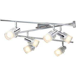 KHG LED- Deckenstrahler, 6-flammig, chrom ¦ silber ¦ Maße (cm): B: 170 H: 15 T: 13,5