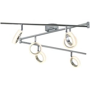 KHG LED-Deckenstrahler  6-flammig mit Acrylringen   ¦ Maße (cm): B: 180 H: 9,5 T: 21.9