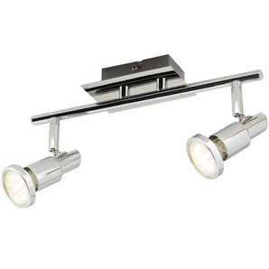 KHG LED-Deckenstrahler chrom 2 Spots   ¦ silber ¦ Maße (cm): B: 35 H: 13 T: 8.5