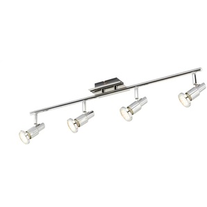 KHG LED-Deckenstrahler mit 4 schwenkbaren Spots   ¦ silber ¦ Maße (cm): B: 73 H: 13 T: 8.5