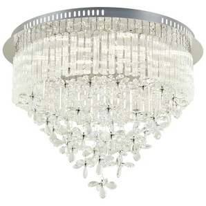 KHG LED-Kristalldeckenleuchte 10-flammig   ¦ silber ¦ Maße (cm): H: 46  Ø: 60