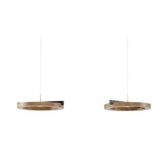 KHG LED-Pendelleuchte 2-flammig anthrazit / Eiche - holzfarben - Materialmix - 83 cm - 212 cm - cm 28,0 | Möbel Kraft
