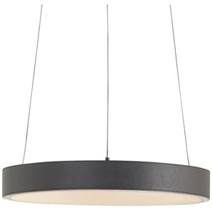 KHG LED-Pendelleuchte, Kunstleder schwarz/goldfarben ¦ schwarz ¦ Maße (cm): H: 150  Ø: 40