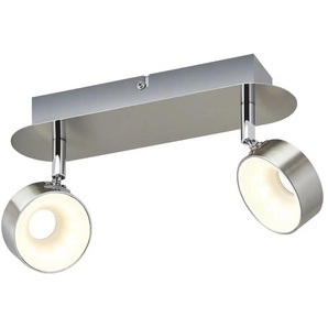 KHG LED-Spot 2-flammig Nickel matt - silber - Materialmix - 28 cm - 15 cm - cm 8,0 | Möbel Kraft