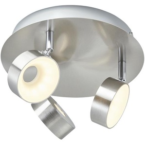KHG LED-Spot 3-flammig Nickel matt ¦ silber ¦ Maße (cm): H: 15 Ø: 24