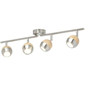 KHG LED-Spot  4-flammig  mit Holz   ¦ braun ¦ Maße (cm): B: 69 H: 15 T: 18.0