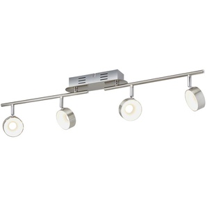 KHG LED-Spot  4-flammig Nickel matt   ¦ silber ¦ Maße (cm): B: 83,5 H: 18,5 T: 8.0