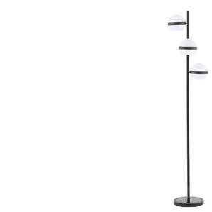 KHG LED-Stehleuchte 3-flammig schwarz - schwarz - Materialmix - 26,7 cm - 155 cm - cm 34,0 | Möbel Kraft