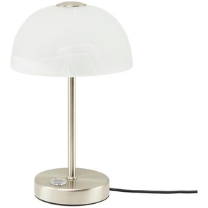 KHG LED-Tischleuchte  1-flammig  Nickel/ Alabasterglas   ¦ silber ¦ Maße (cm): H: 28  Ø: 17.5