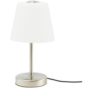 levelone LED-Tischleuchte  1-flammig  Nickel-matt   ¦ silber ¦ Maße (cm): H: 28  Ø: 15