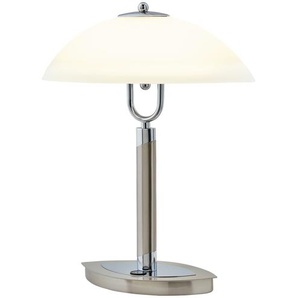 KHG LED- Tischleuchte, Schiffchenglas - silber - Materialmix - 33 cm - 38 cm - 11,5 cm | Möbel Kraft