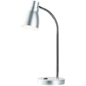 KHG LED-Tischleuchte silber mit flexiblem Arm ¦ silber ¦ Maße (cm): H: 43,5  Ø: 11.5