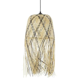 KHG Pendelleuchte 1-flammig Bambus mit Fransen - holzfarben - Materialmix - 169 cm - 30.0 | Möbel Kraft