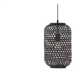 KHG Pendelleuchte 1-flammig Bambusgeflecht schwarz - Materialmix - 142,5 cm - 25.0 | Möbel Kraft