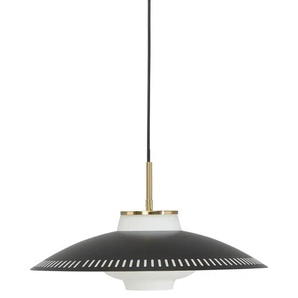 KHG Pendelleuchte  1-flammig  messing-antik/ schwarz   ¦ gold ¦ Maße (cm): H: 150  Ø: 45