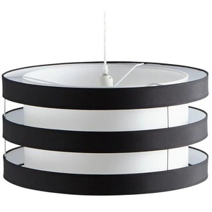 KHG Pendelleuchte 1-flammig Schirm schwarz/weiß `groß` - schwarz - Materialmix - 150 cm - 50.0 | Möbel Kraft