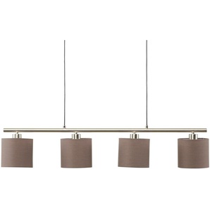 KHG Pendelleuchte  4-flammig  Nickel matt  Stoffschirme grau   ¦ grau ¦ Maße (cm): B: 78,5 H: 150 T: 12.0