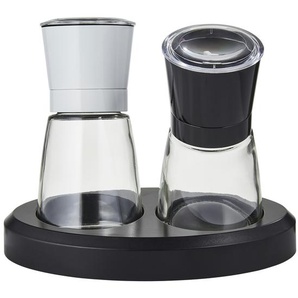 KHG Salz- und Pfeffermühlen-Set | schwarz | Glas , Kunststoff | 12 cm | 14 cm |