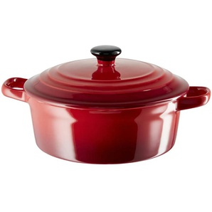 KHG Servier- & Auflaufform mit Deckel - rot - Steinzeug/Steingut - 8 cm - 12.5 | Möbel Kraft