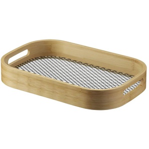 KHG Serviertablett - holzfarben - Bambus,Metall - 22,5 cm - 4,6 cm | Möbel Kraft