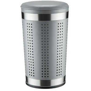 KHG Sitz-Wäschetonne Henry - grau - Metall,Kunstleder,MDF-Platte - 62 cm - 35.0 | Möbel Kraft