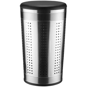 KHG Sitz-Wäschetonne Henry | silber | Metall,Kunstleder,MDF-Platte | 62 cm | 35.0 |