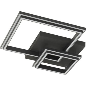 KHG Smart-Home Deckenleuchte schwarz `Vierecke` - schwarz - Materialmix - 60,4 cm - 11,8 cm - cm 60,4 | Möbel Kraft