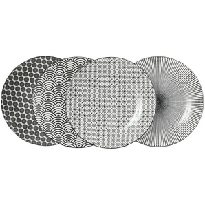 KHG Speiseteller 4er Set Vario | schwarz | Porzellan | 2,5 cm | 26.5 |