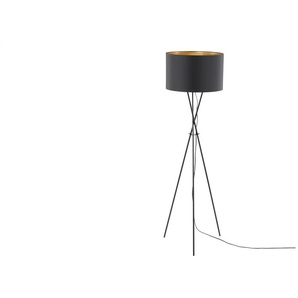 KHG Stehleuchte 1-flammig schwarz/goldfarben - schwarz - Materialmix - 140 cm - 40.0 | Möbel Kraft