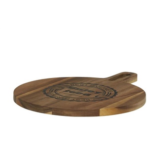 KHG Tablett rund mit Aufdruck - holzfarben - Holz - 27 cm - 1,5 cm | Möbel Kraft