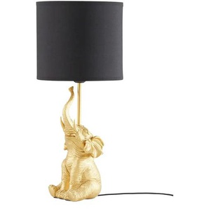 KHG Tischleuchte 1-flammig goldfarben `Elefant´ - gold - Materialmix - 46 cm - 20.0 | Möbel Kraft