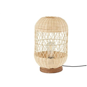 KHG Tischleuchte 1-flammig Papierfäden - holzfarben - Materialmix - 38 cm - 24.0 | Möbel Kraft