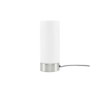 KHG Tischleuchte 1-flammig Zylinderform Glas weiß - silber - Materialmix - 25,5 cm - 10.0 | Möbel Kraft
