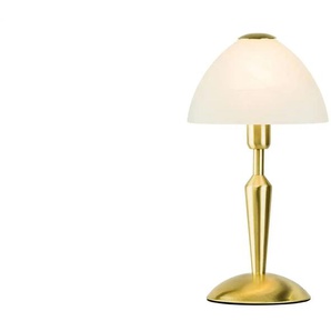 KHG Tischleuchte messing matt mit Glasschirm   ¦ gold ¦ Maße (cm): H: 33  Ø: 18